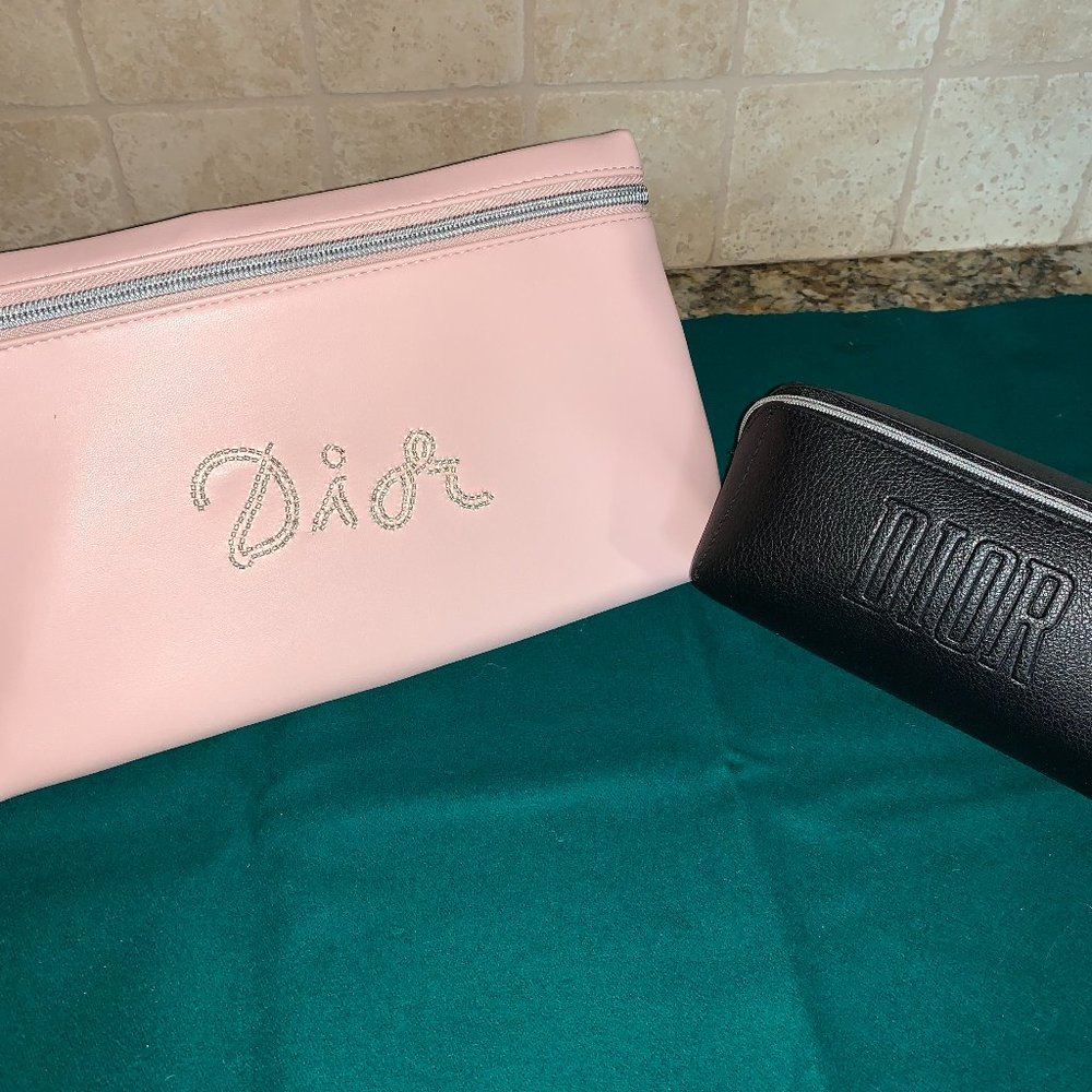 Beaded Pink Clutch/Purse + FREE Black make up bag